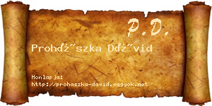 Prohászka Dávid névjegykártya