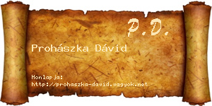 Prohászka Dávid névjegykártya