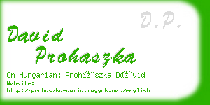 david prohaszka business card